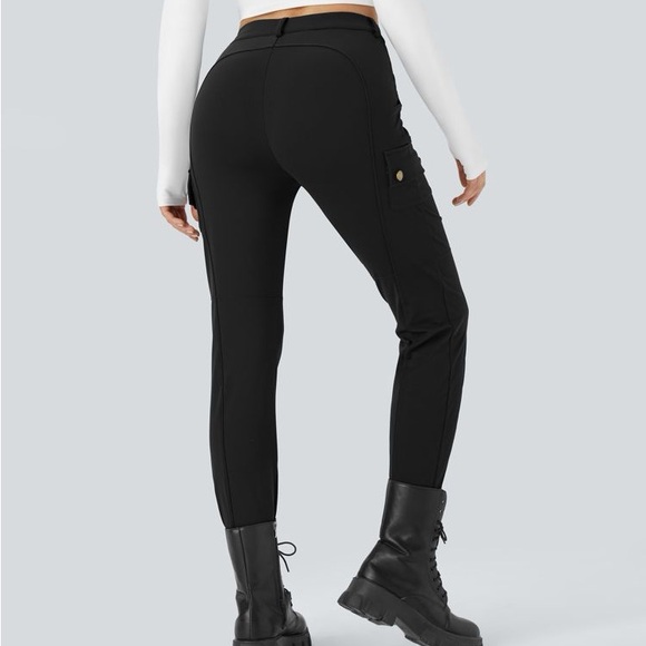 LP large petite Halara DayStretch High Waisted Skinny Cargo Pants black stretchy - Picture 11 of 17